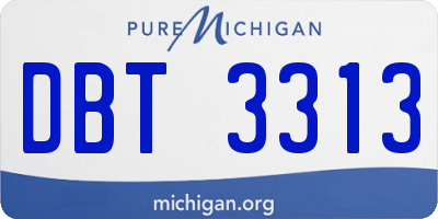 MI license plate DBT3313