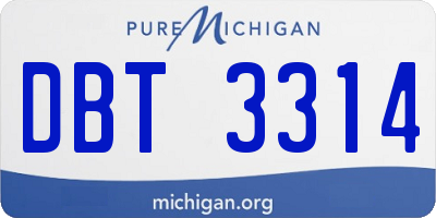 MI license plate DBT3314