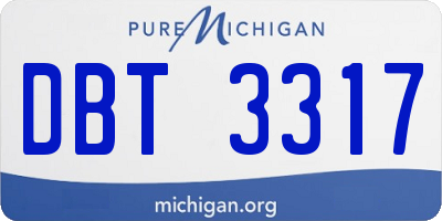 MI license plate DBT3317