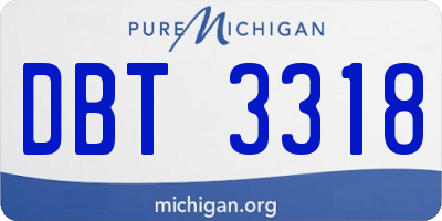 MI license plate DBT3318
