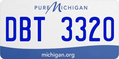 MI license plate DBT3320