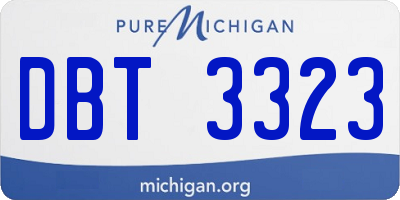 MI license plate DBT3323