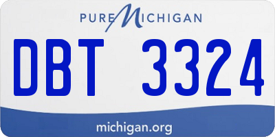 MI license plate DBT3324