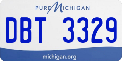 MI license plate DBT3329