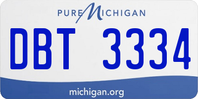 MI license plate DBT3334