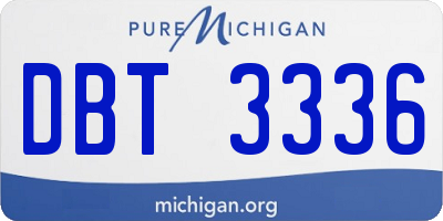 MI license plate DBT3336