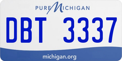 MI license plate DBT3337