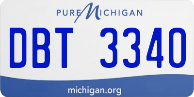 MI license plate DBT3340