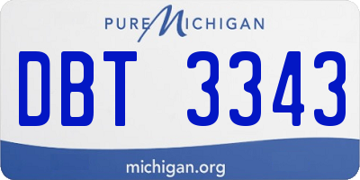 MI license plate DBT3343