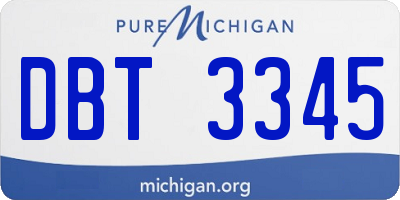 MI license plate DBT3345