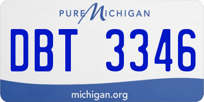 MI license plate DBT3346