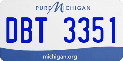MI license plate DBT3351