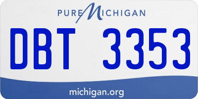 MI license plate DBT3353