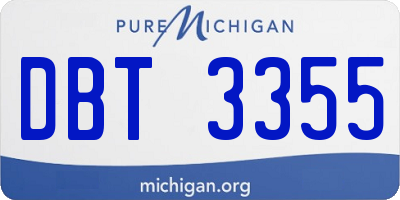 MI license plate DBT3355