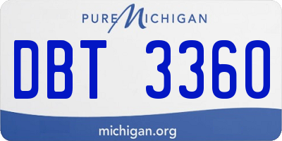 MI license plate DBT3360