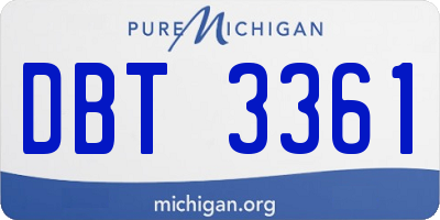 MI license plate DBT3361