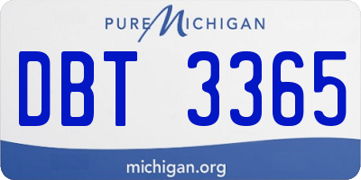 MI license plate DBT3365