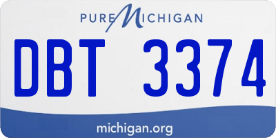 MI license plate DBT3374