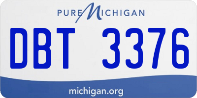 MI license plate DBT3376
