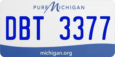 MI license plate DBT3377