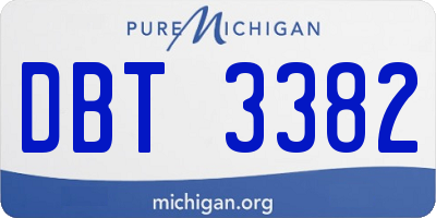 MI license plate DBT3382