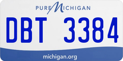 MI license plate DBT3384