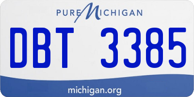 MI license plate DBT3385
