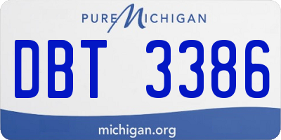 MI license plate DBT3386