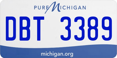 MI license plate DBT3389