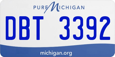 MI license plate DBT3392