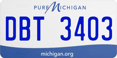 MI license plate DBT3403