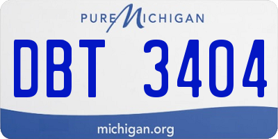 MI license plate DBT3404