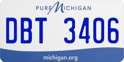 MI license plate DBT3406