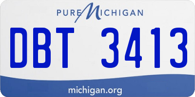 MI license plate DBT3413