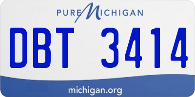 MI license plate DBT3414
