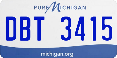 MI license plate DBT3415