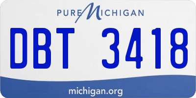 MI license plate DBT3418