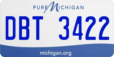 MI license plate DBT3422