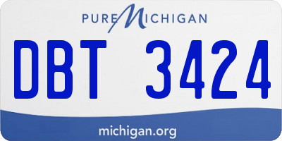 MI license plate DBT3424