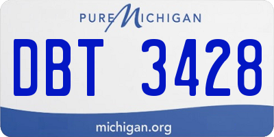 MI license plate DBT3428