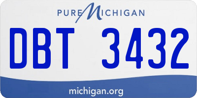 MI license plate DBT3432