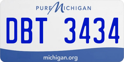 MI license plate DBT3434