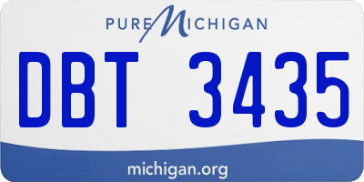 MI license plate DBT3435