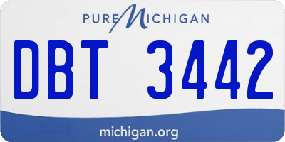 MI license plate DBT3442