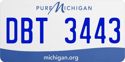 MI license plate DBT3443