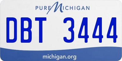 MI license plate DBT3444
