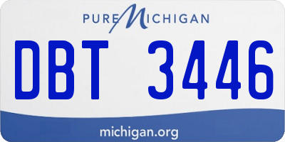 MI license plate DBT3446