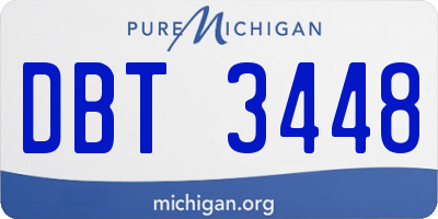 MI license plate DBT3448