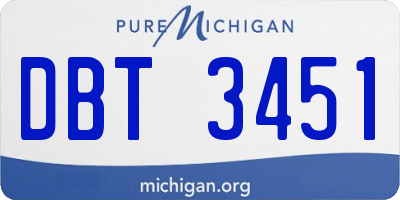 MI license plate DBT3451