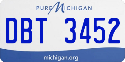 MI license plate DBT3452